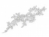 Yoke Applique / 3D Insert Lurex Flowers on Mesh with Beads 11.5x30 cm