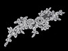 Yoke Applique / 3D Insert Lurex Flowers on Mesh with Beads 11.5x30 cm