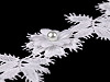 Vzdušná čipka 3D kvet s perlou šírka 42 mm