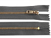 Kovový / mosazný zip šíře 4 mm délka 16 cm kalhotový