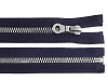 Kostěný zip, imitace kovu No 8 délka 80 cm bundový