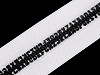 Kostěný zip šíře 5 mm délka 50 cm písmenka