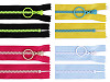Kostený zips farebný No 5 dĺžka 20 cm s ozdobným jazdcom
