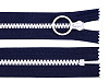 Plastic zipper colored No 5, length 15 cm with a decorative slider