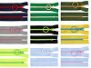 Cremallera de plástico de color del n.º 5 con cursor decorativo, largo 15 cm