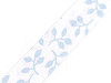 Šikmý proužek bavlněný s květy, mašle šíře 20 mm zažehlený