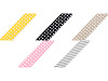 Nastro in sbieco in cotone - motivo: pois, righe, quadretti, larghezza stelle, dimensioni: 20 mm piegato