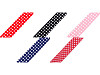 Nastro in sbieco in cotone - motivo: pois, righe, quadretti, larghezza stelle, dimensioni: 20 mm piegato