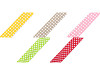 Nastro in sbieco in cotone - motivo: pois, righe, quadretti, larghezza stelle, dimensioni: 20 mm piegato