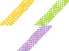 Nastro in sbieco in cotone - motivo: pois, righe, quadretti, larghezza stelle, dimensioni: 20 mm piegato
