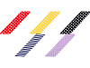 Nastro in sbieco in cotone - motivo: pois, righe, quadretti, larghezza stelle, dimensioni: 20 mm piegato