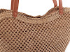 Horgolt raffia táska cipzár zárral 47x36 cm