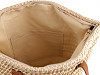 Horgolt raffia táska cipzár zárral 33x36 cm