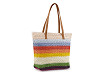  Crocheted raffia / bast handbag with zipper 33x36 cm