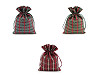 Sacchettino per regalo di Natale, a quadretti, con lurex, dimensioni: 13 x 18 cm