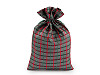 Sacchettino per regalo di Natale, a quadretti, con lurex, dimensioni: 20 x 30 cm
