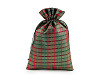 Sacchettino per regalo di Natale, a quadretti, con lurex, dimensioni: 20 x 30 cm