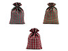 Sacchettino per regalo di Natale, a quadretti, con lurex, dimensioni: 20 x 30 cm