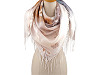  Foulard/Châle d’été à franges, Fleurs, 70 x 180 cm