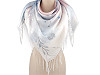  Foulard/Châle d’été à franges, Fleurs, 70 x 180 cm
