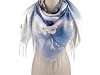  Foulard/Châle d’été à franges, Fleurs, 70 x 180 cm