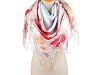  Foulard/Châle d’été à franges, Fleurs, 70 x 180 cm