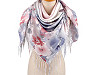  Foulard/Châle d’été à franges, Fleurs, 70 x 180 cm
