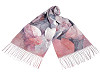  Sciarpa / scialle per il periodo estivo, con frange, motivo: floreale, dimensioni: 70 x 180 cm