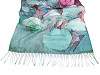  Sciarpa / scialle per il periodo estivo, con frange, motivo: floreale, dimensioni: 70 x 180 cm