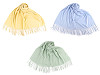 Summer scarf / shawl with fringes, solid color, 70x175 cm