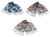 Summer scarf / shawl with fringe, cats 70x180 cm