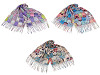 Summer scarf / shawl with fringe, cats 70x180 cm