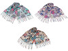 Summer scarf / shawl with fringe, cats 70x180 cm