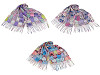 Summer scarf / shawl with fringe, cats 70x180 cm