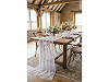 Chemin de table en tulle avec perles, pour mariages et fêtes, 0,8 x 3 m