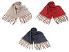 Winter scarf with fringes 35x185 cm