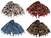 Scarf / shawl / plaid with flowers and tassels 80x180 cm