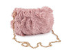 Kožešinová kabelka s kovovým řetízkem 24x19 cm