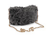 Kožešinová kabelka s kovovým řetízkem 24x19 cm