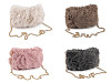 Fur handbag with metal chain 24x19 cm