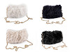 Fur handbag with metal chain 24x19 cm