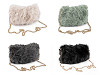 Fur handbag with metal chain 24x19 cm