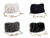 Fur handbag with metal chain 24x19 cm