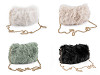Fur handbag with metal chain 24x19 cm