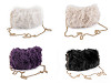 Fur handbag with metal chain 24x19 cm