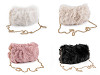 Fur handbag with metal chain 24x19 cm