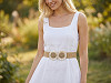 Women's elastic belt, width 4.8 cm, flowers