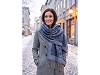 Winter scarf / plaid with fringes 65x185 cm