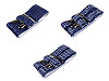 Trouser Braces / Suspenders, Folklore blue print, width 3.5 cm, length 120 cm
