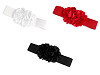 Elastischer Gürtel mit Satinblumen, Breite 6 cm